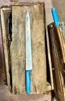 Нож поварской для ветчны армейский СССР синяя рукоять