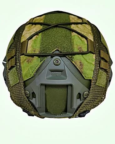 Чехол на тактический кевларовый баллистический шлем цвет зеленый КМФ фото