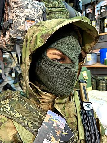 Балаклава ВКПО вязаная олива фото