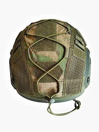 Чехол на тактический кевларовый баллистический шлем цвет зеленый КМФ фото