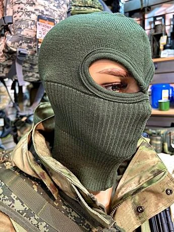 Балаклава ВКПО вязаная олива фото