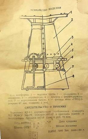 Керосинка трёхфитильная КЗ - 1 арт. 107-69 фото