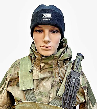 Шапка зимняя флисовая тактическая двойная Чёрная Tactica 7.62 Gear фото