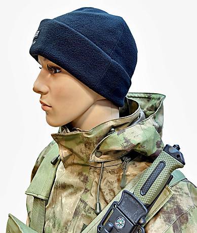 Шапка зимняя флисовая тактическая двойная Чёрная Tactica 7.62 Gear фото