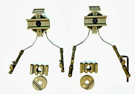 Адаптер крепление для наушников на тактический шлем цвет коричневый фото