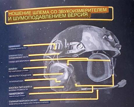 Тактические наушники активные с гарнитурой креплением на шлем фото