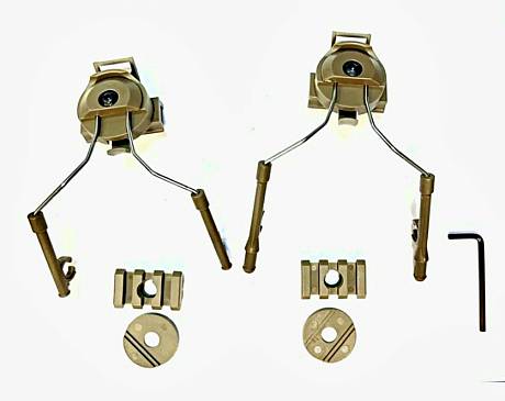 Адаптер крепление для наушников на тактический шлем цвет коричневый фото