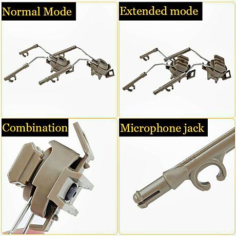 Адаптер крепление для наушников на тактический шлем цвет коричневый фото