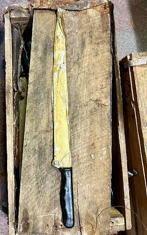 Нож поварской для ветчны армейский СССР черная рукоять фото