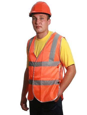 Жилет сигнальный оранж ГОСТ фото