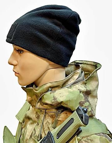 Шапка зимняя флисовая тактическая двойная Чёрная Tactica 7.62 Gear фото